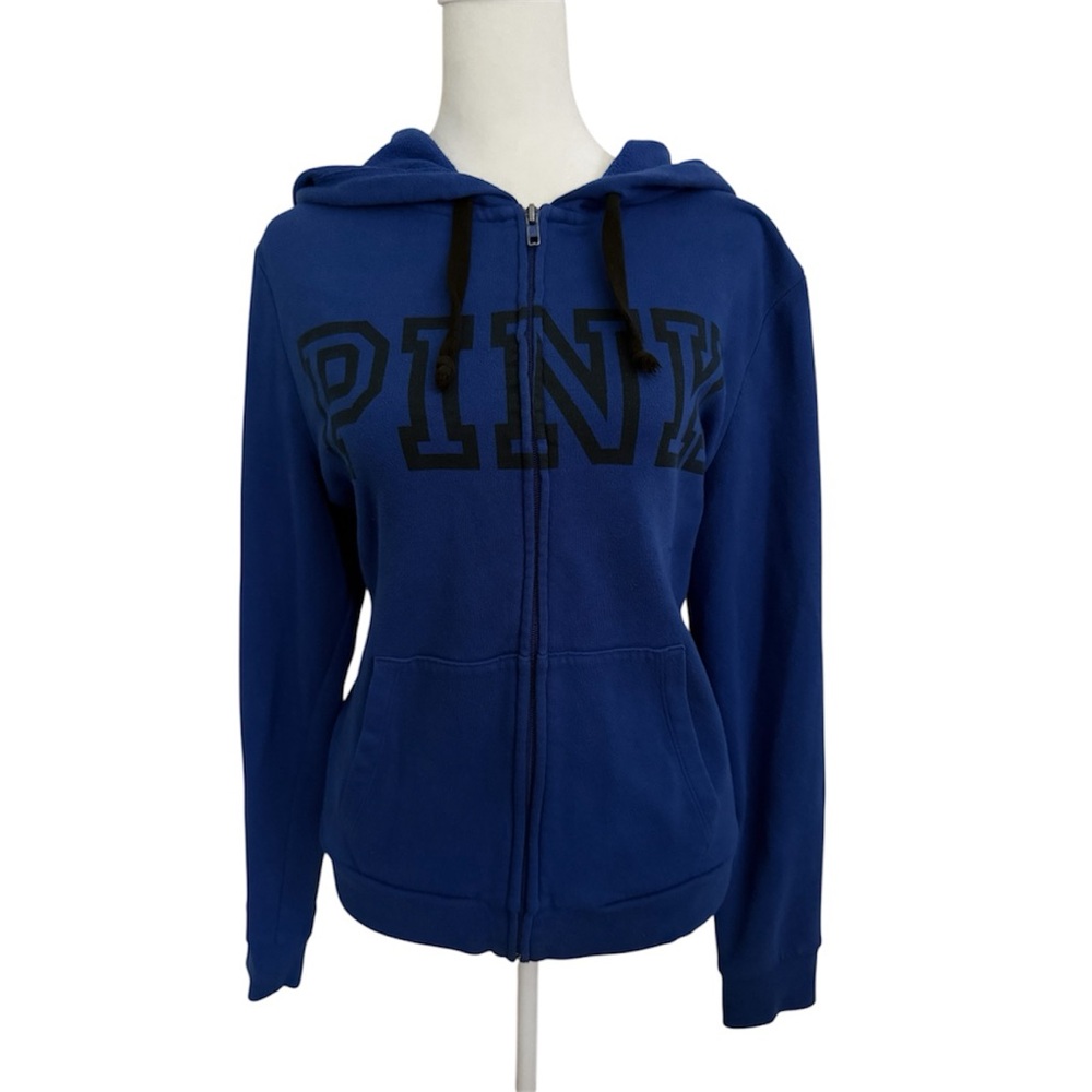 Blue Hoodie with PINK Logo